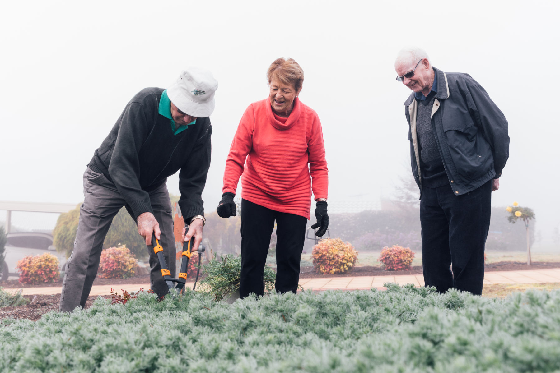 Residents gardening